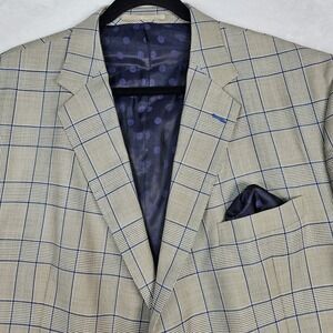Q Clothier BESPOKE Blazer Men 54S Glen Check Plaid Sport Coat Jacket Houndstooth